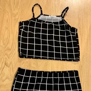 Black/white Skirt Set
